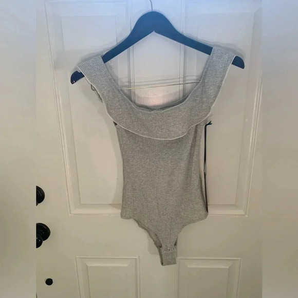 YFB Clothing Gray Ribbed Tank Top Bodysuit NWT Size Small - Picture 1 of 5